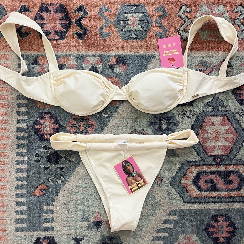 Strawberry Milk Mob Cream Bikini Set